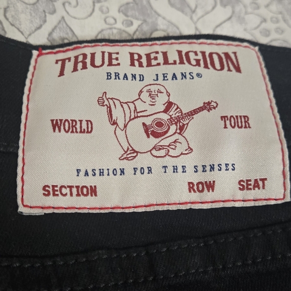 True Religion Ricky Black Straight Jean Black Pants W33 L34 Relaxed Straight - Picture 6 of 9